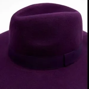 Zara | Accessories | Zara 0 Wool Purple Classic Wide Brim 